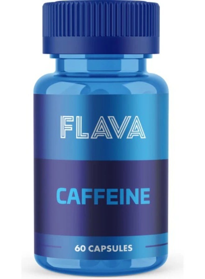 Flava High Potency 200mg Caffeine Supplement for Enhanced Energy and Focus - 60 Capsules